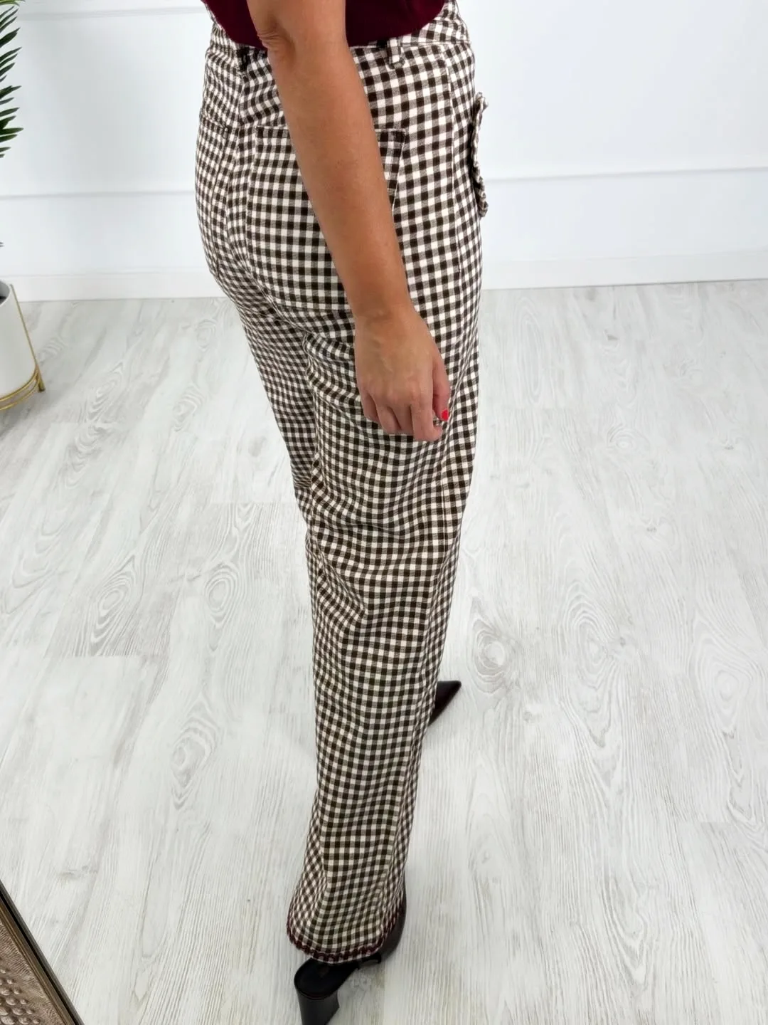Pantalón cuadros corazones chocolate - Imagen 7