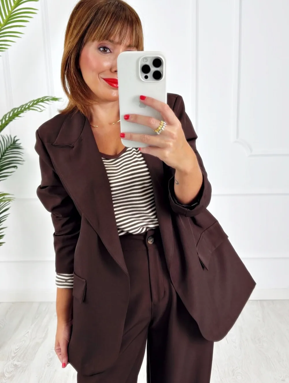 Blazer botón chocolate