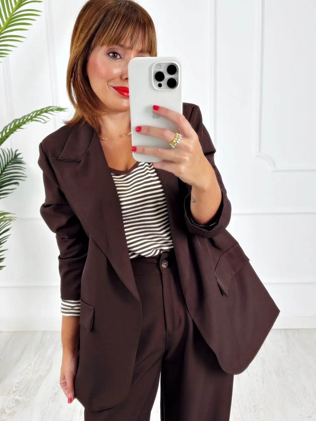Blazer botón chocolate