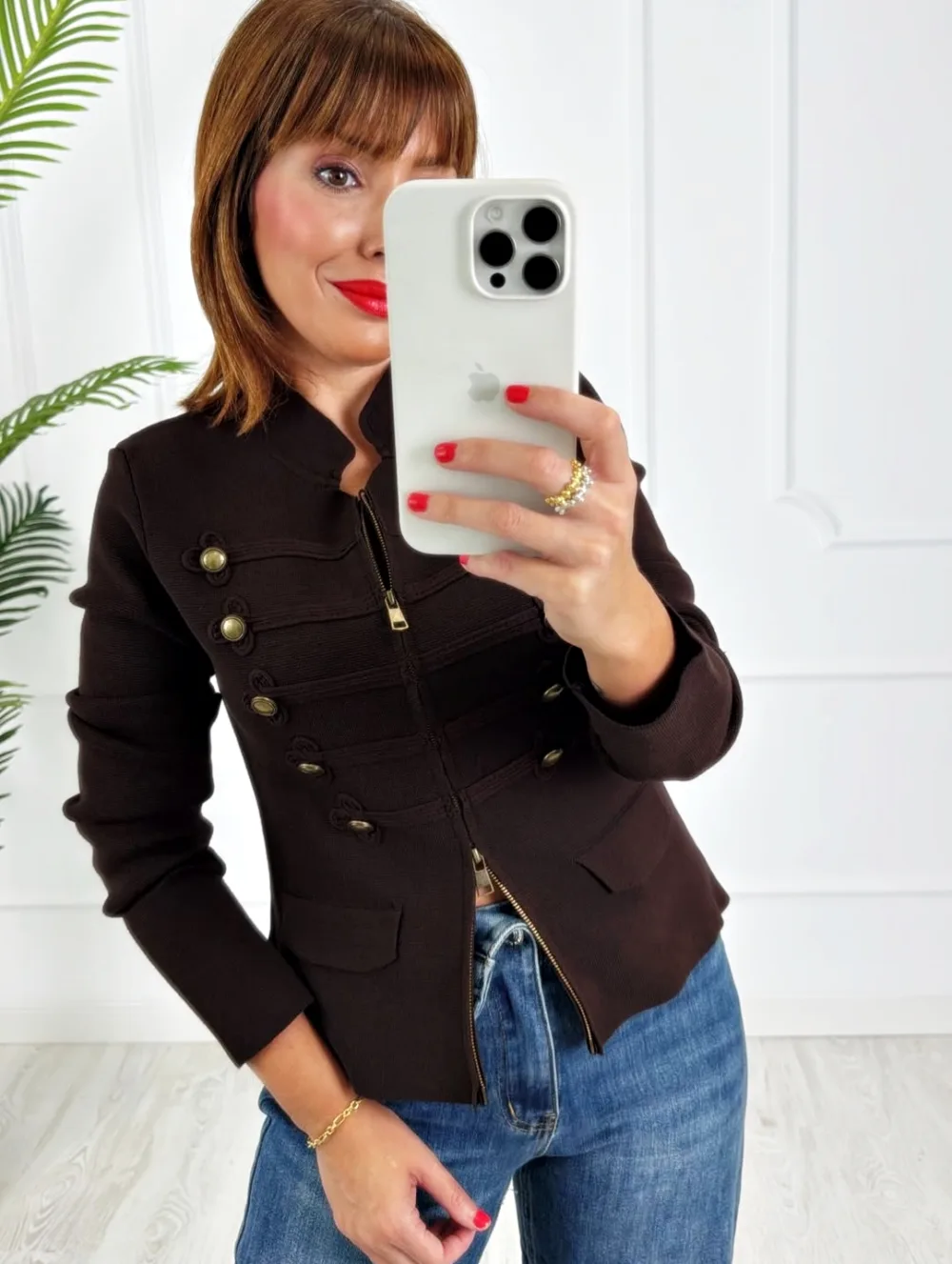 Chaqueta militar chocolate