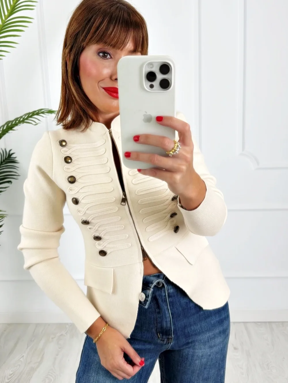 Chaqueta militar crudo