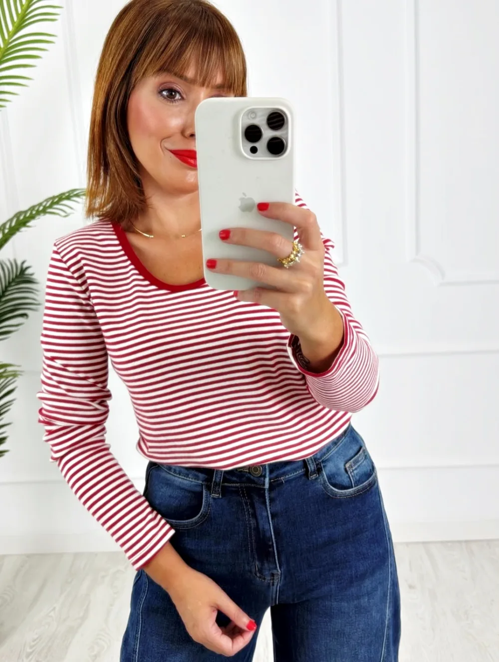 Camiseta rayas roja