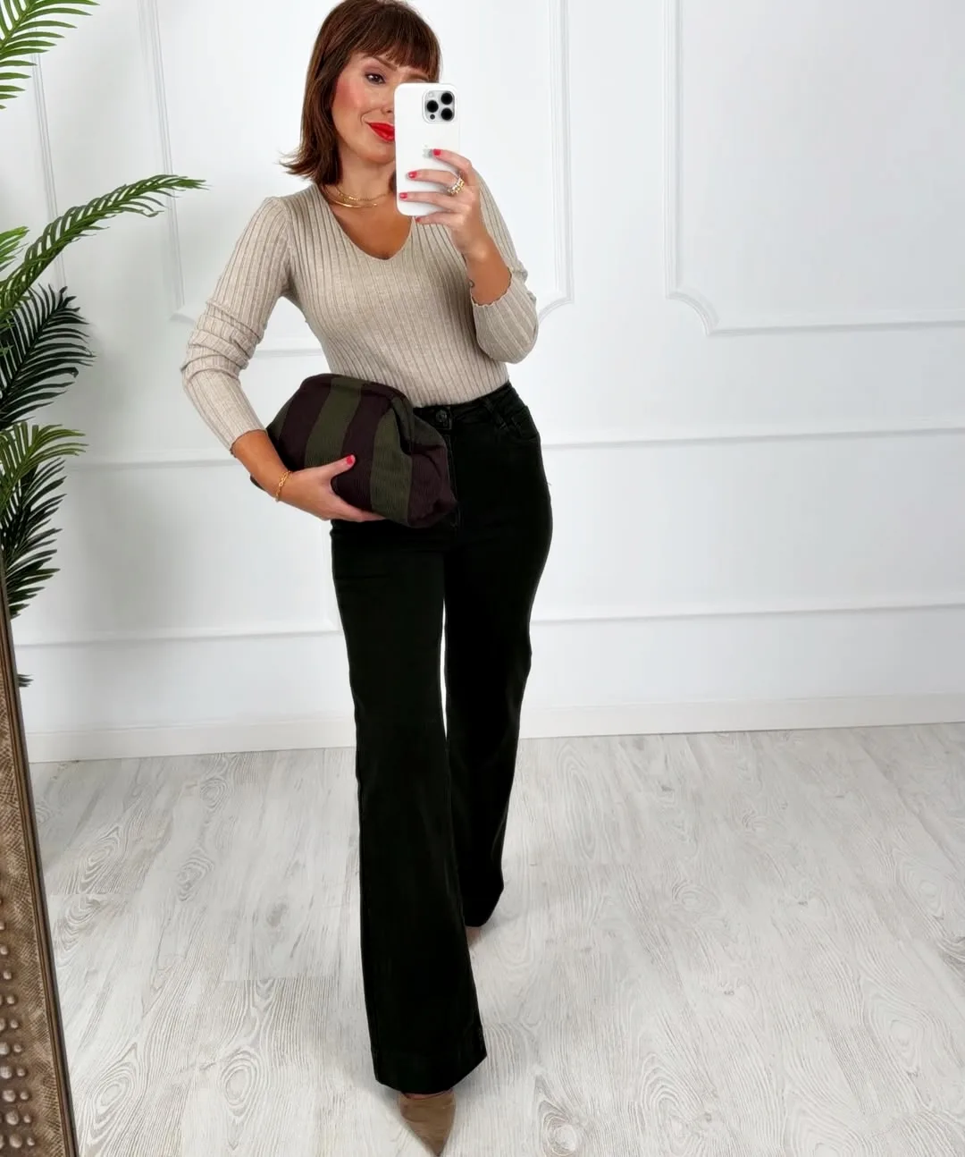 Pantalón denim wide verde - Imagen 5