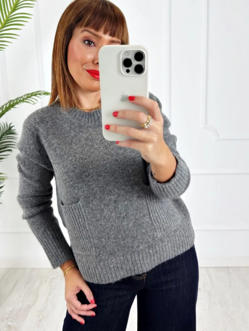 Jersey bolsillos gris