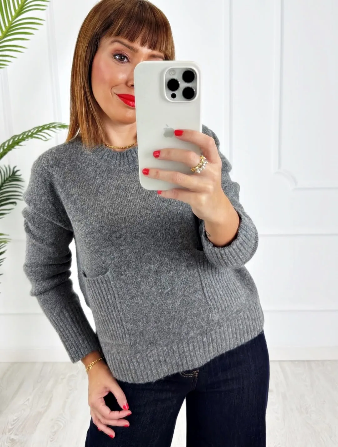 Jersey bolsillos gris