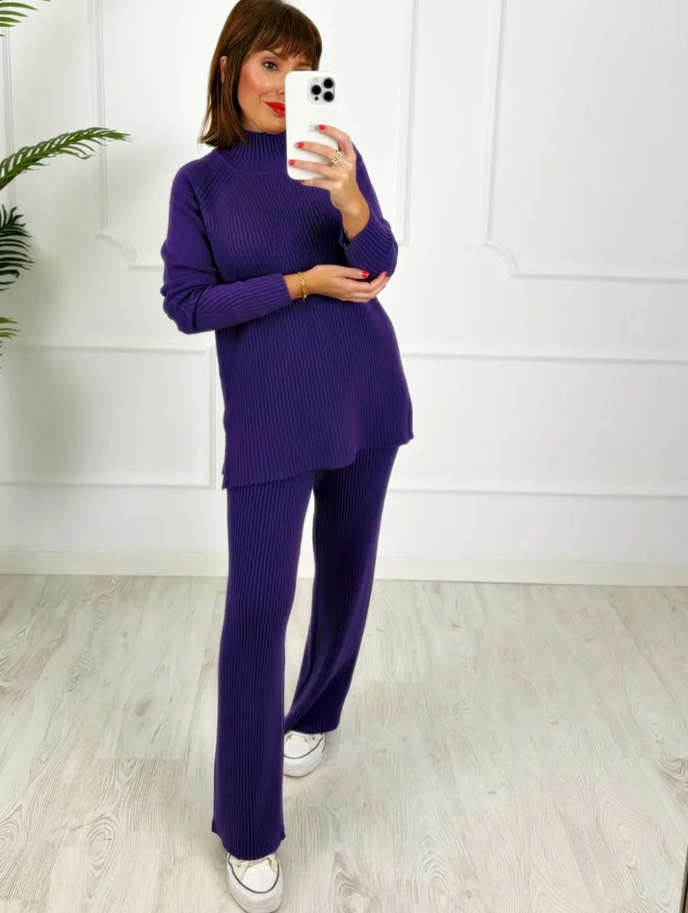 Conjunto canalé morado