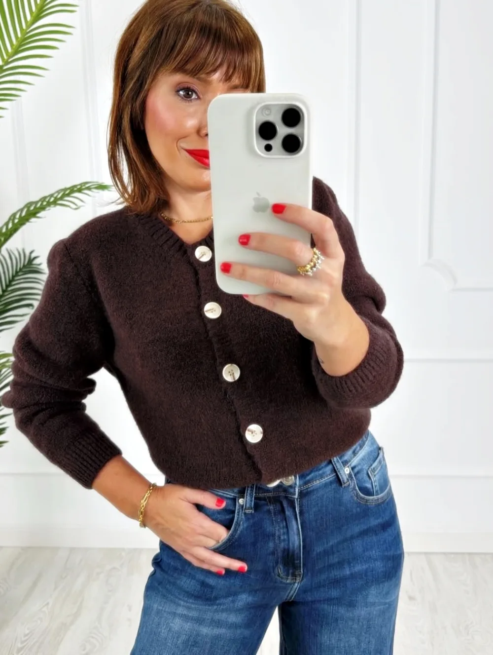 Chaqueta botones chocolate