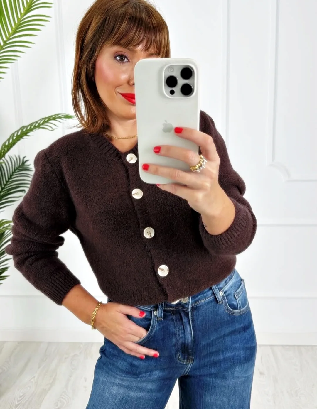Chaqueta botones chocolate