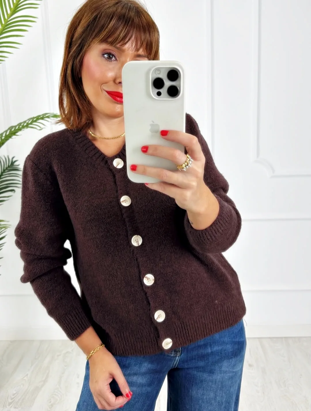Chaqueta botones chocolate - Imagen 2
