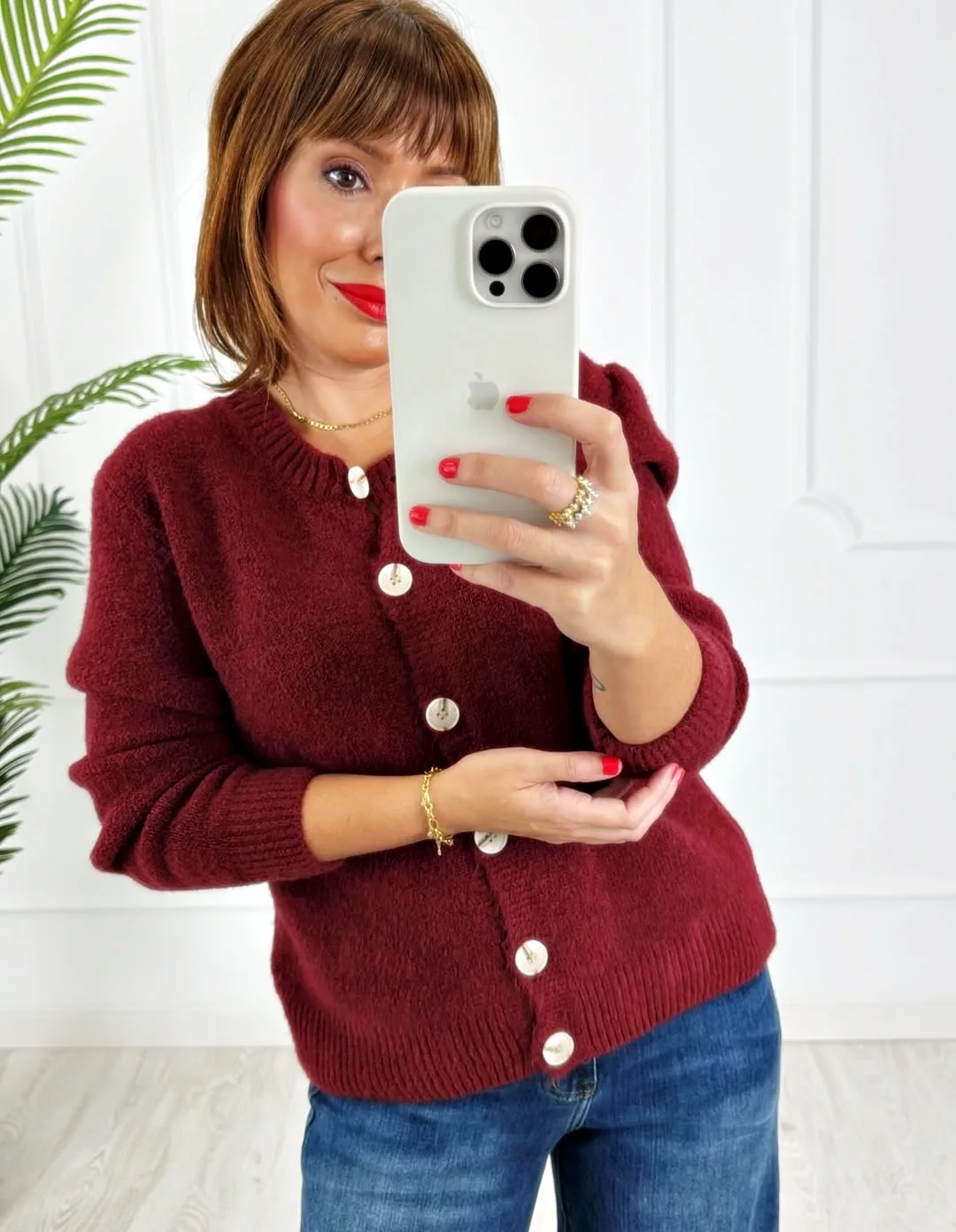 Chaqueta botones granate - Imagen 2