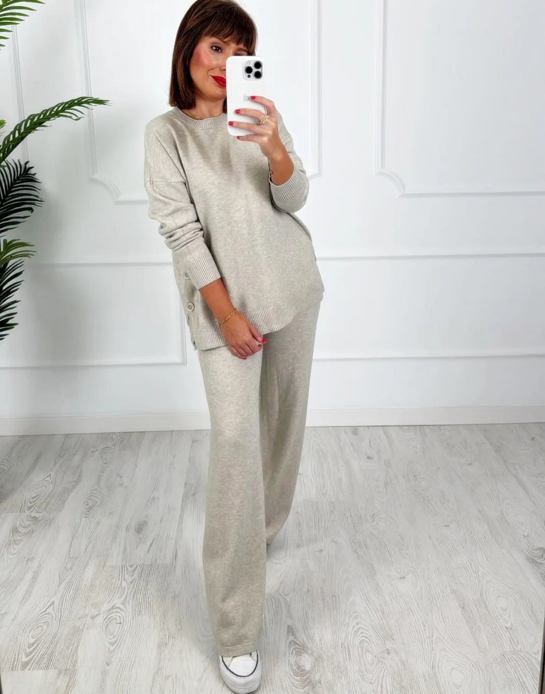 Conjunto punto botones beige - Imagen 2