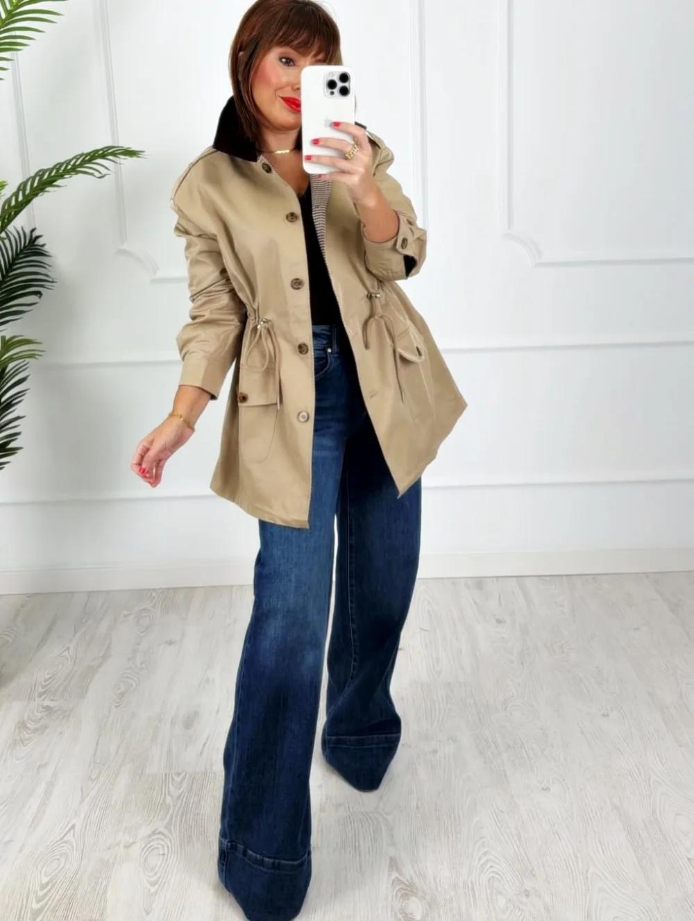 Gabardina reversible camel