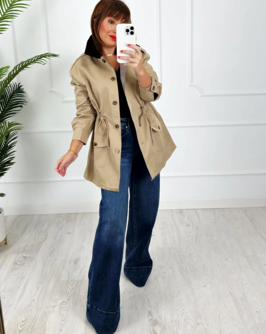 Gabardina reversible camel