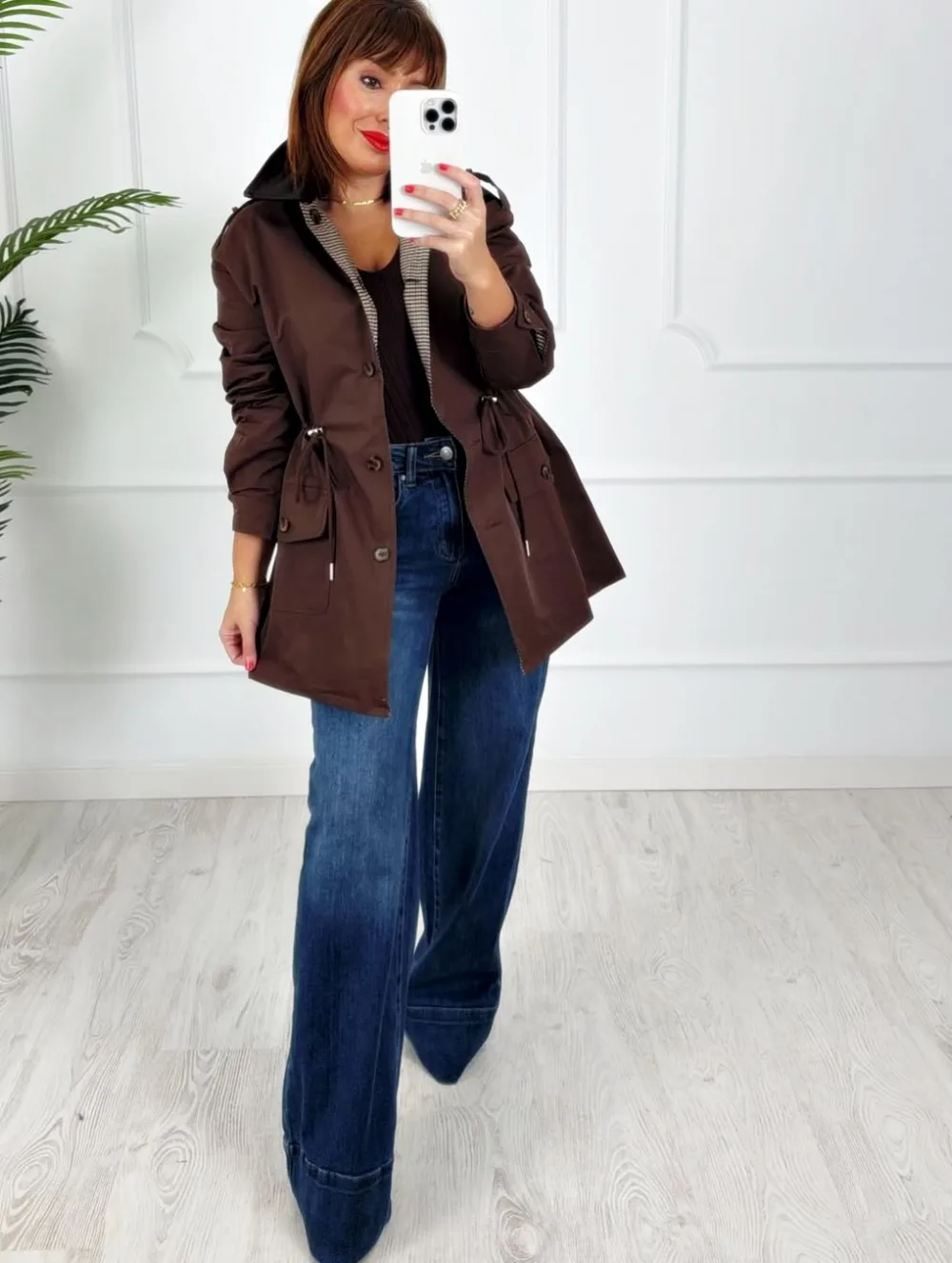 Gabardina reversible chocolate
