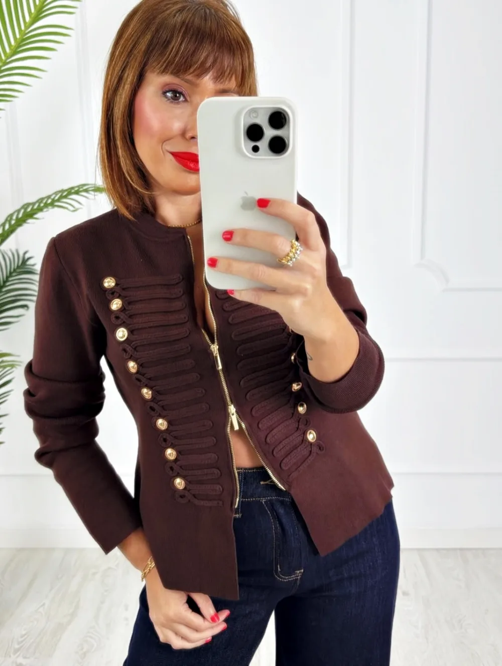 Chaqueta militar chocolate