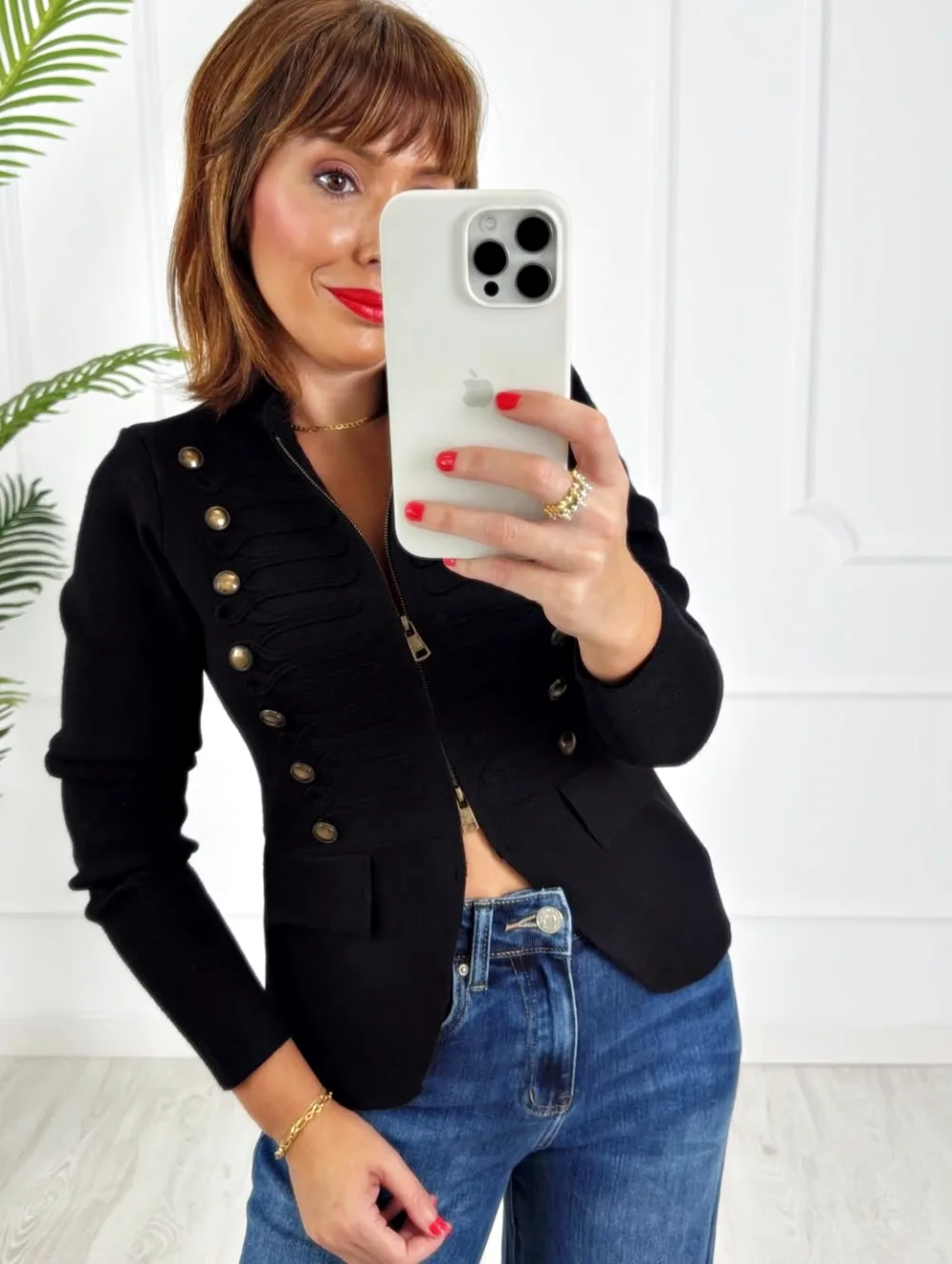Chaqueta militar negra