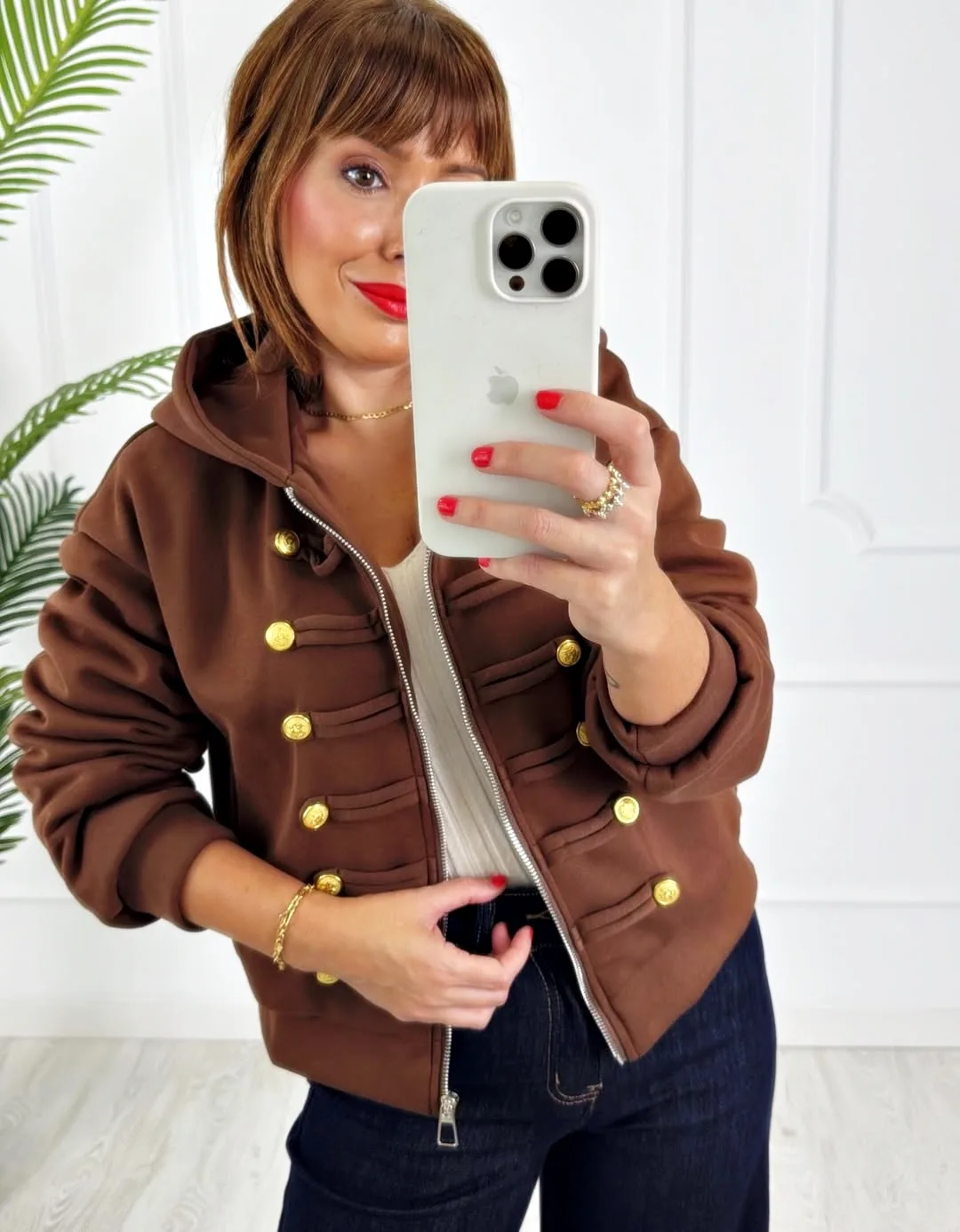 Sudadera bomber militar chocolate