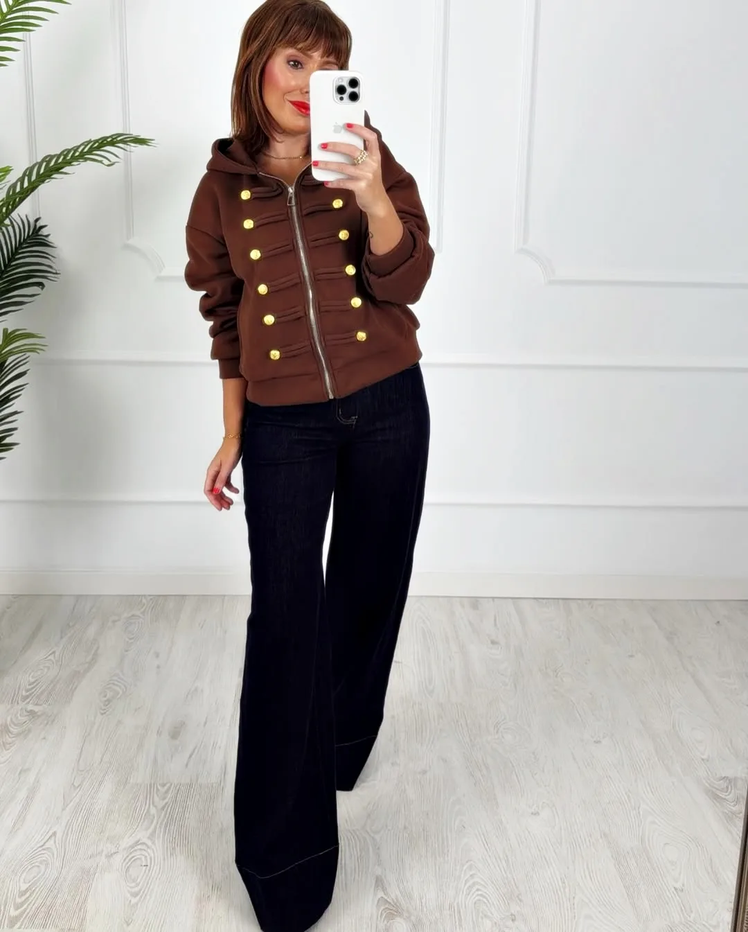 Sudadera bomber militar chocolate - Imagen 2