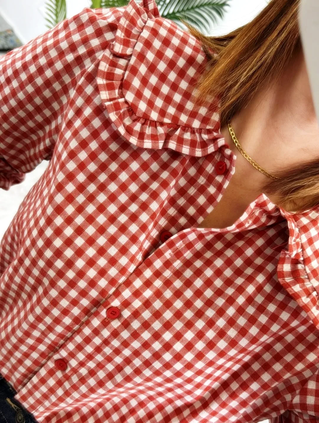 Camisa vichy rojo blanco - Imagen 3